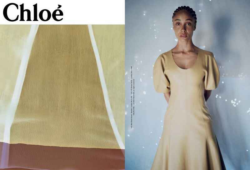 Adwoa Aboah featured in  the Chloe advertisement for Autumn/Winter 2022