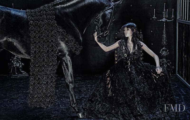 Edie Campbell featured in  the Alexander McQueen advertisement for Autumn/Winter 2014