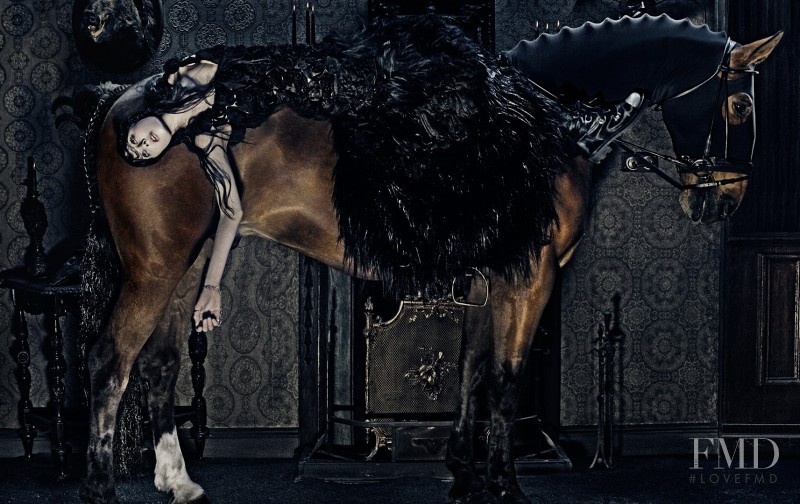 Edie Campbell featured in  the Alexander McQueen advertisement for Autumn/Winter 2014