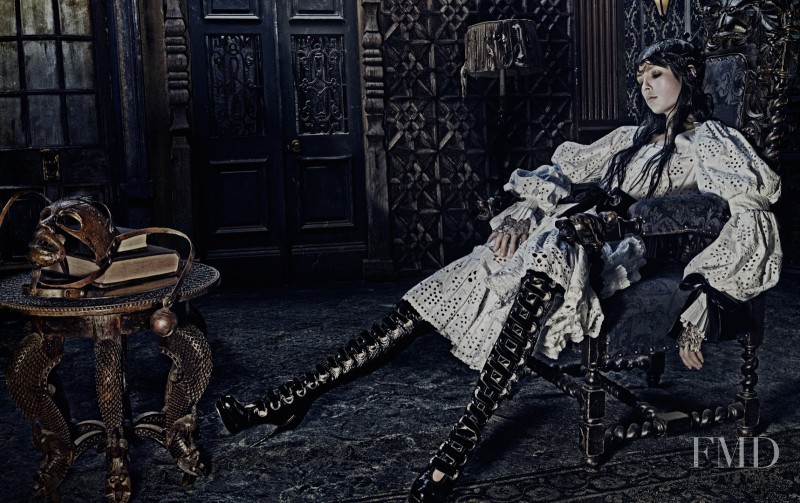 Edie Campbell featured in  the Alexander McQueen advertisement for Autumn/Winter 2014