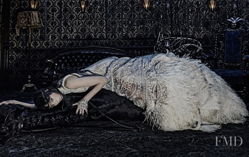 Edie Campbell featured in  the Alexander McQueen advertisement for Autumn/Winter 2014