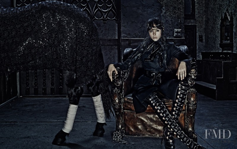 Edie Campbell featured in  the Alexander McQueen advertisement for Autumn/Winter 2014