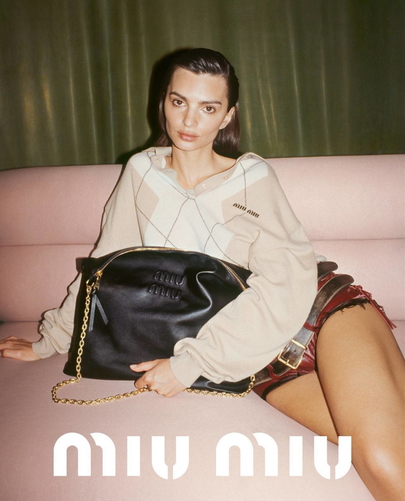 Emily Ratajkowski featured in  the Miu Miu Character Study advertisement for Autumn/Winter 2022