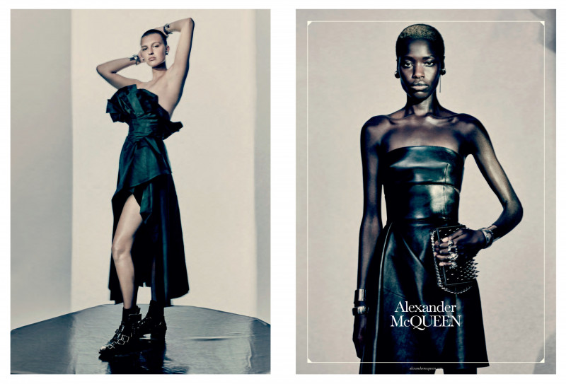 Awar Odhiang featured in  the Alexander McQueen advertisement for Autumn/Winter 2022