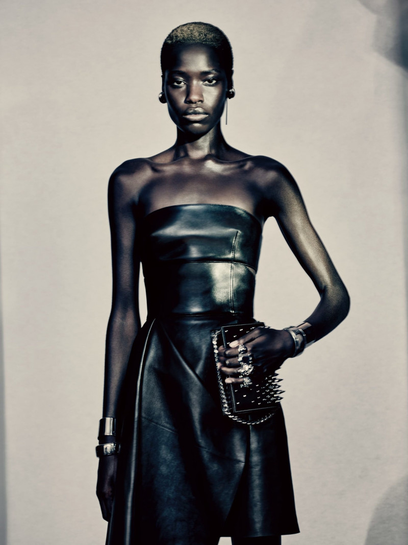 Awar Odhiang featured in  the Alexander McQueen advertisement for Autumn/Winter 2022