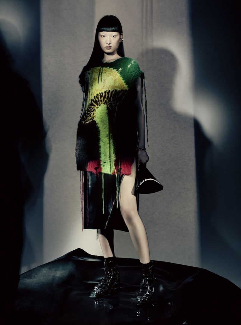 Wang Han featured in  the Alexander McQueen advertisement for Autumn/Winter 2022