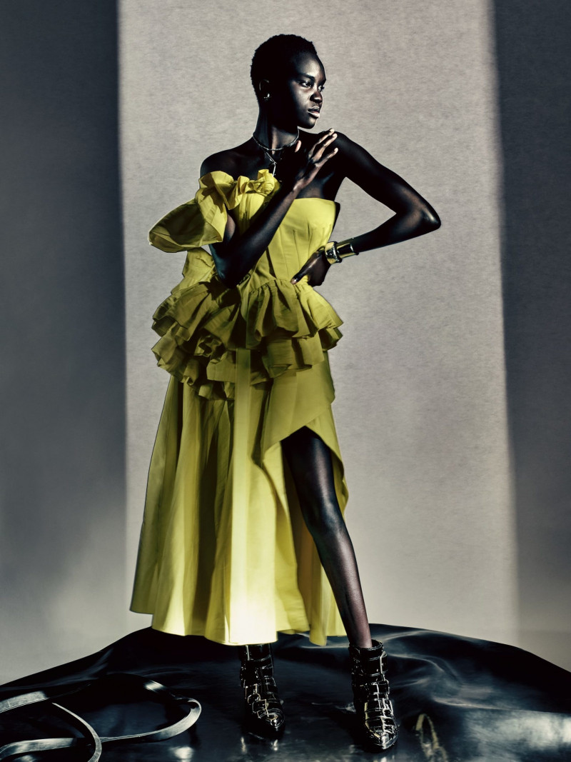 Achenrin Madit featured in  the Alexander McQueen advertisement for Autumn/Winter 2022