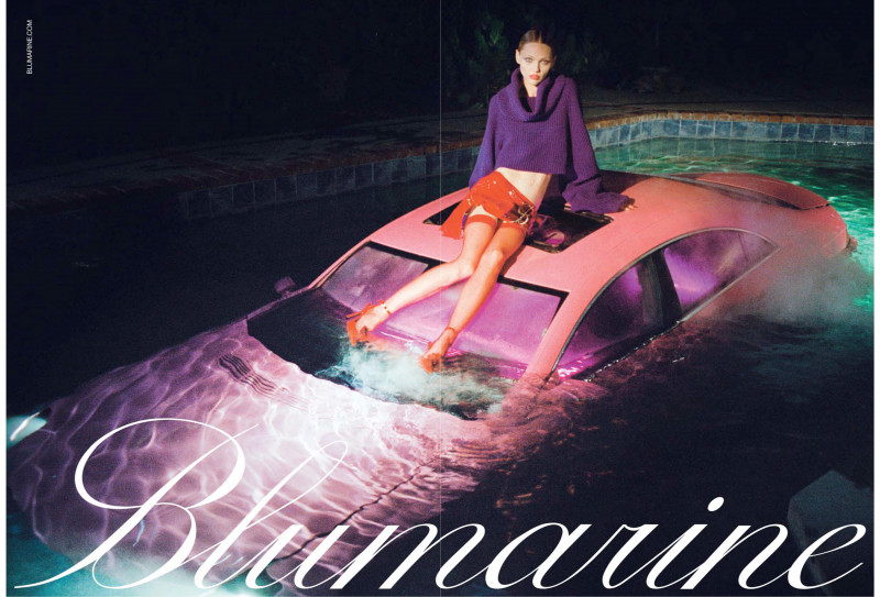 Sasha Pivovarova featured in  the Blumarine advertisement for Autumn/Winter 2022