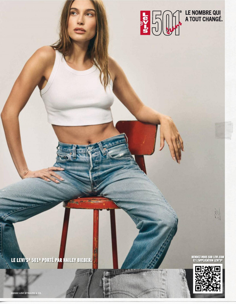 Hailey Baldwin Bieber featured in  the Levi’s advertisement for Autumn/Winter 2022