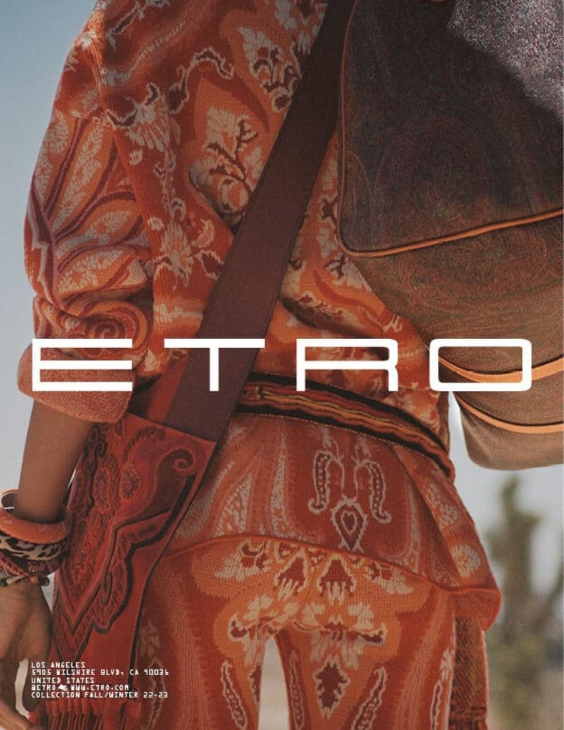 Mica Arganaraz featured in  the Etro advertisement for Autumn/Winter 2022