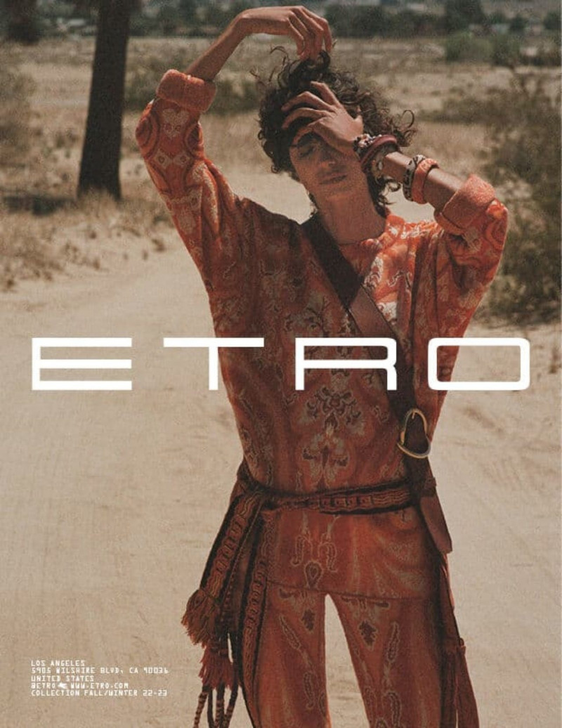 Mica Arganaraz featured in  the Etro advertisement for Autumn/Winter 2022