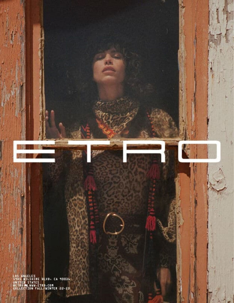 Mica Arganaraz featured in  the Etro advertisement for Autumn/Winter 2022