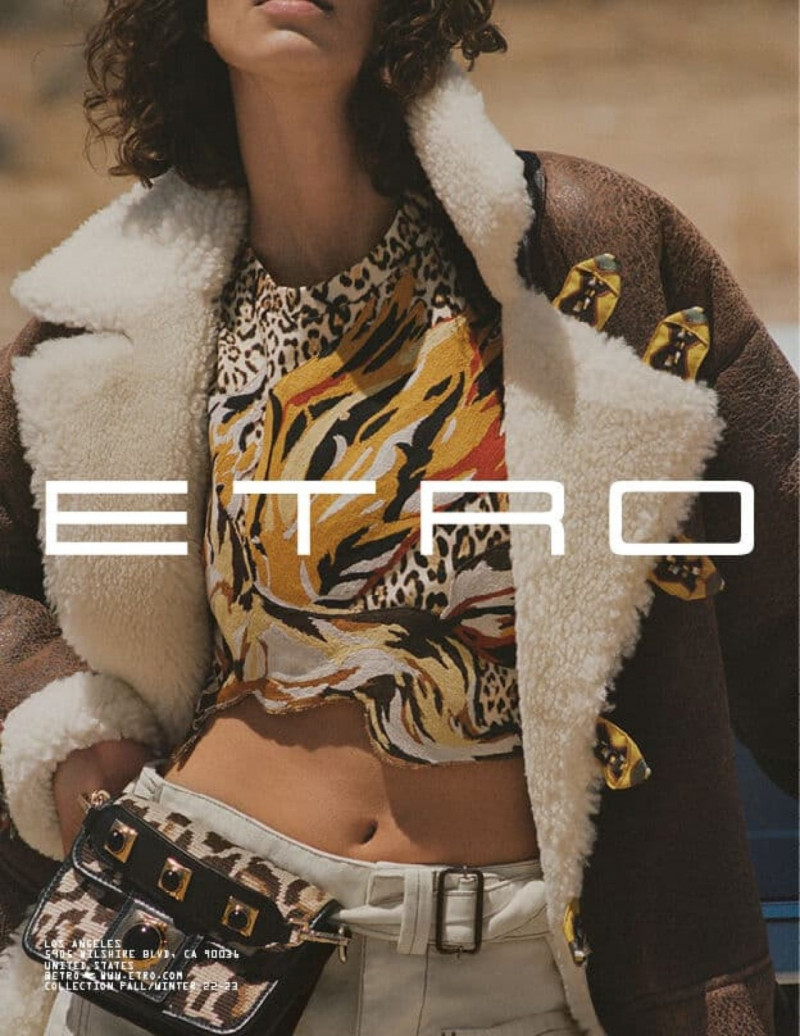 Mica Arganaraz featured in  the Etro advertisement for Autumn/Winter 2022