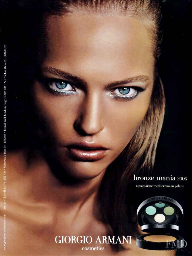 Sasha Pivovarova featured in  the Armani Beauty Bronze Mania advertisement for Autumn/Winter 2006