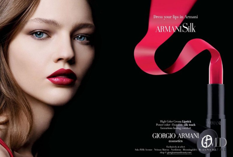 Sasha Pivovarova featured in  the Armani Beauty Silk advertisement for Autumn/Winter 2006