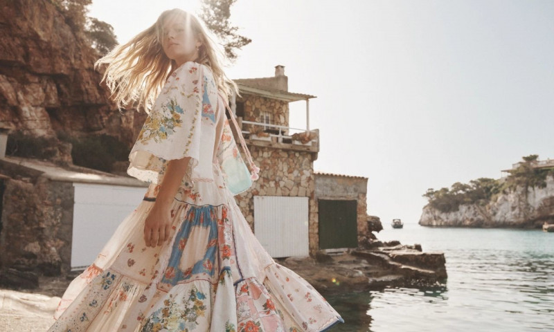 Anna Ewers featured in  the Zimmermann Swim advertisement for Resort 2023