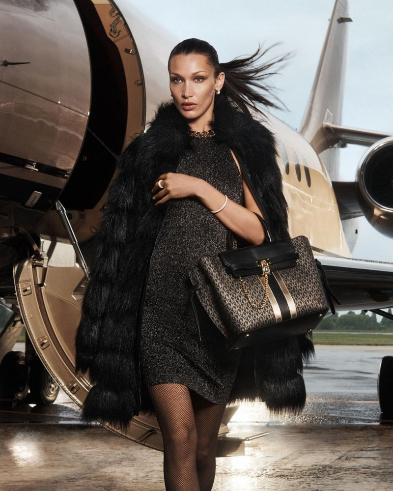 Bella Hadid featured in  the Michael Kors Collection advertisement for Holiday 2022