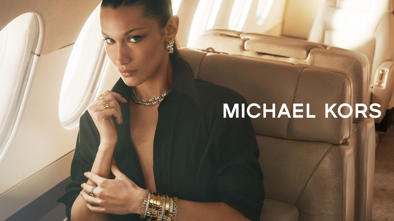 Bella Hadid featured in  the Michael Kors Collection advertisement for Holiday 2022