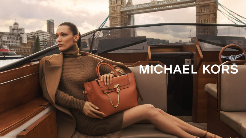 Bella Hadid featured in  the Michael Kors Collection advertisement for Holiday 2022