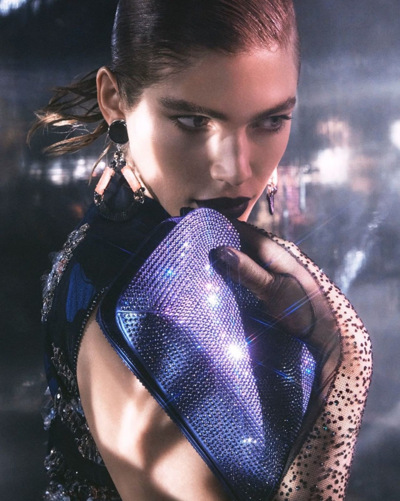 Valentina Sampaio featured in  the Giorgio Armani advertisement for Holiday 2022