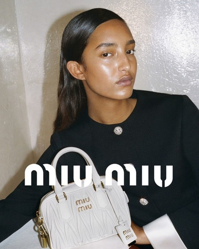 Mona Tougaard featured in  the Miu Miu advertisement for Holiday 2022