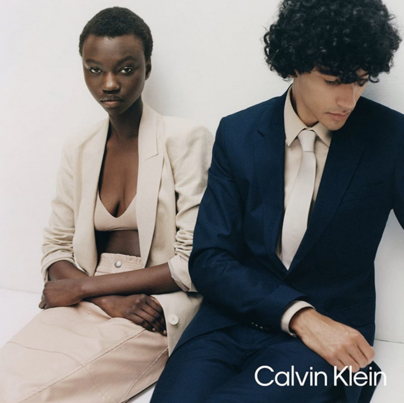 Anyiang Yak featured in  the Calvin Klein advertisement for Autumn/Winter 2022