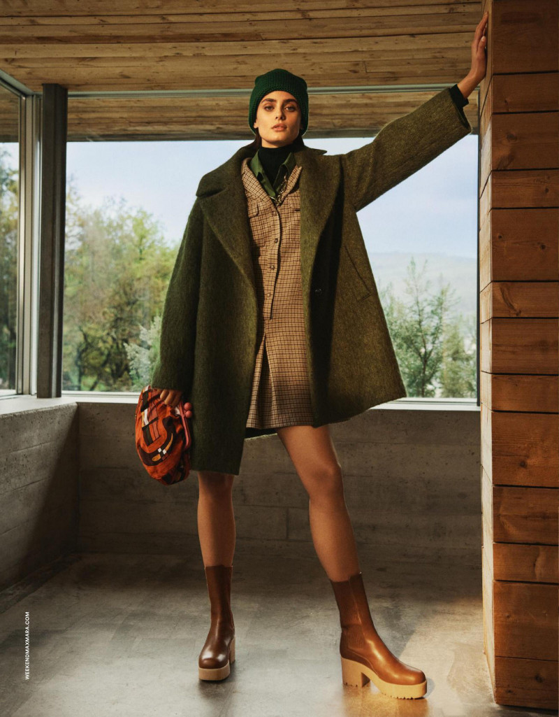 Taylor Hill featured in  the Weekend Max Mara advertisement for Autumn/Winter 2022