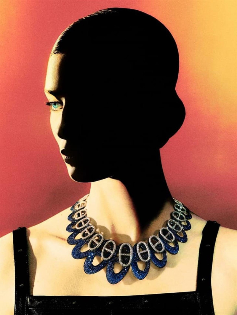 Alyda Grace Carder featured in  the Hermès Jewelry advertisement for Autumn/Winter 2022