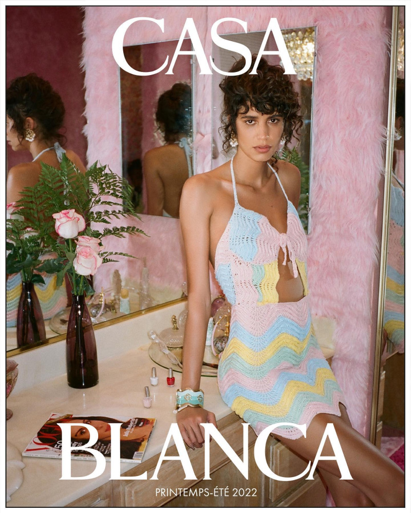 Mica Arganaraz featured in  the Casablanca High Summer advertisement for Spring/Summer 2022