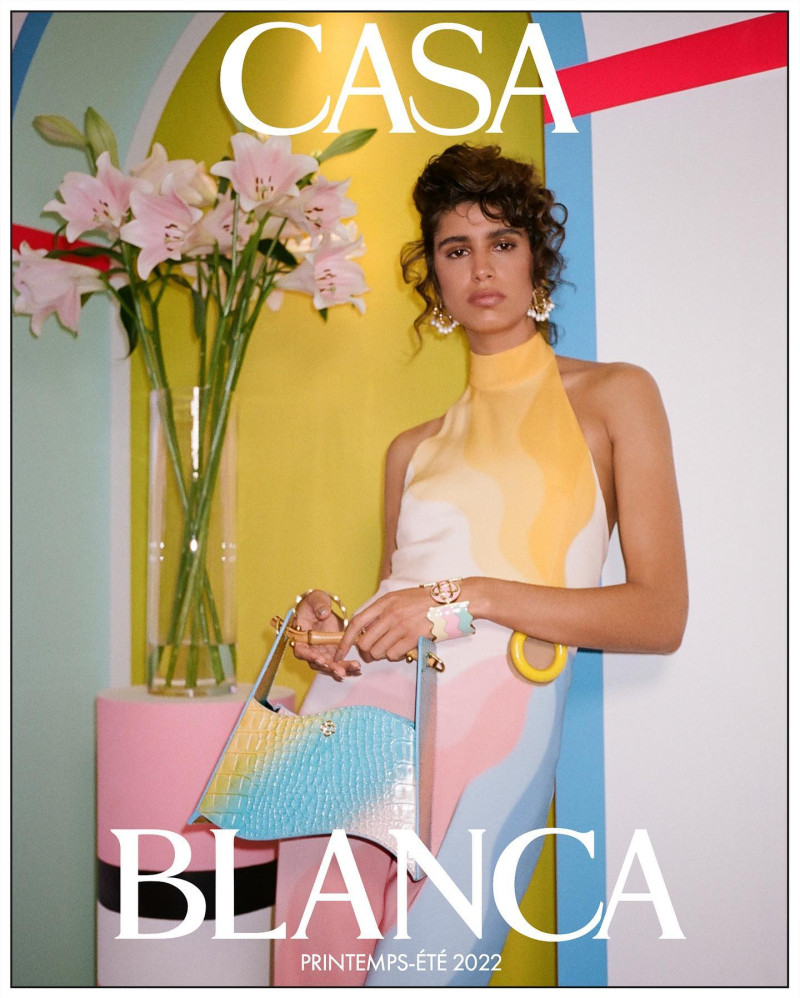 Mica Arganaraz featured in  the Casablanca High Summer advertisement for Spring/Summer 2022