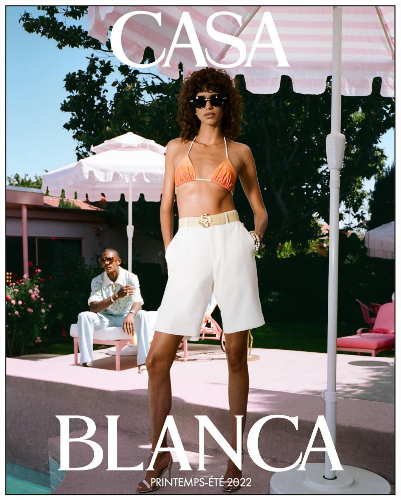 Mica Arganaraz featured in  the Casablanca High Summer advertisement for Spring/Summer 2022