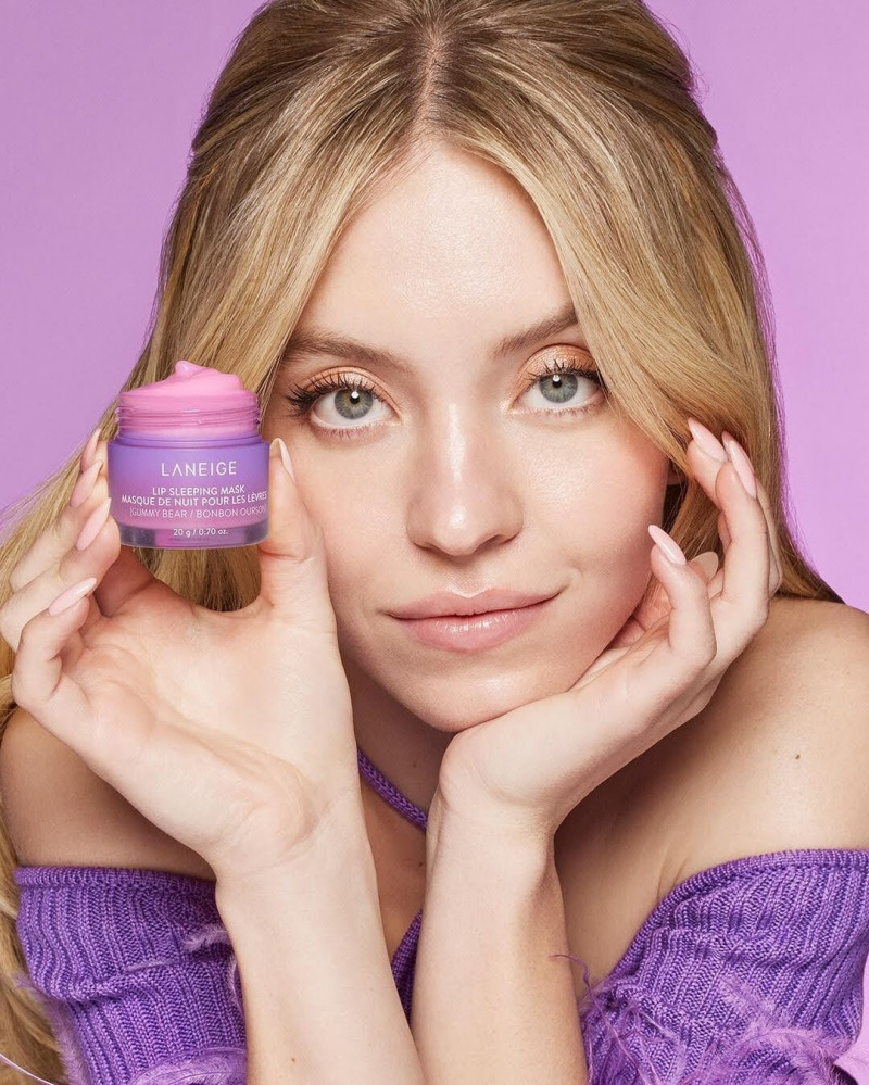 Sydney Sweeney featured in  the Laneige advertisement for Summer 2022