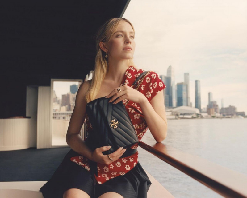 Sydney Sweeney featured in  the Tory Burch advertisement for Autumn/Winter 2022