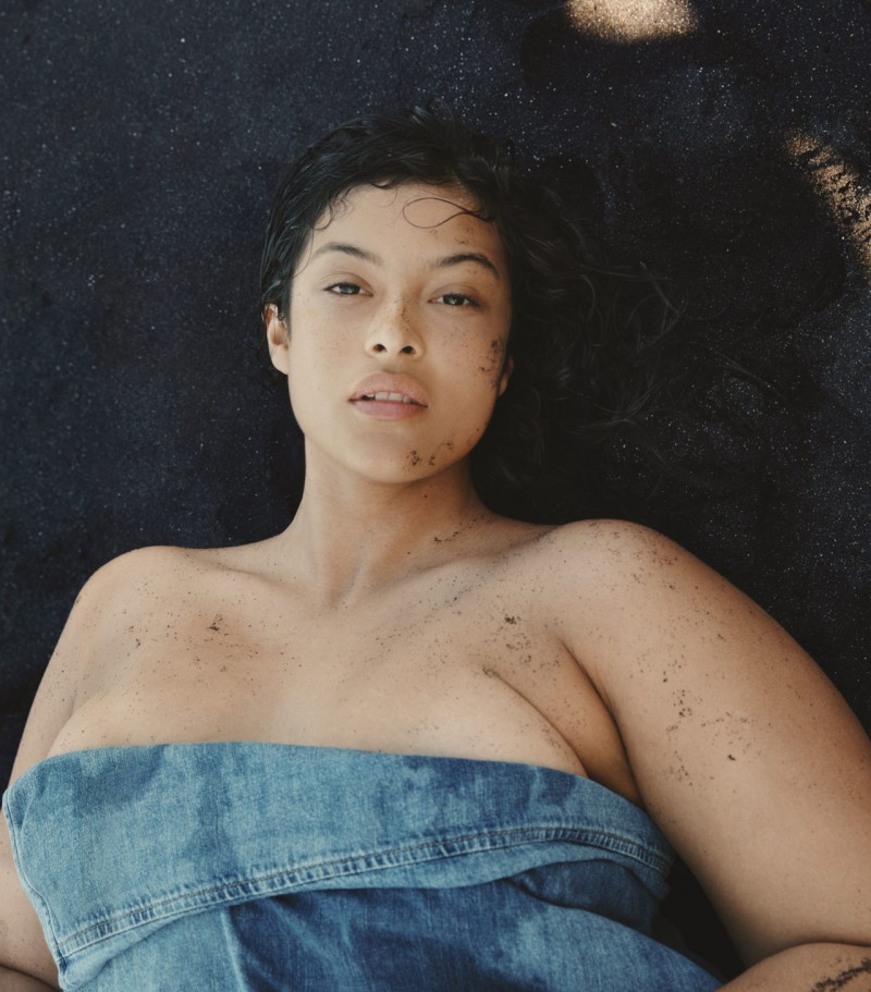 Devyn Garcia featured in  the Mango Denim advertisement for Spring/Summer 2022