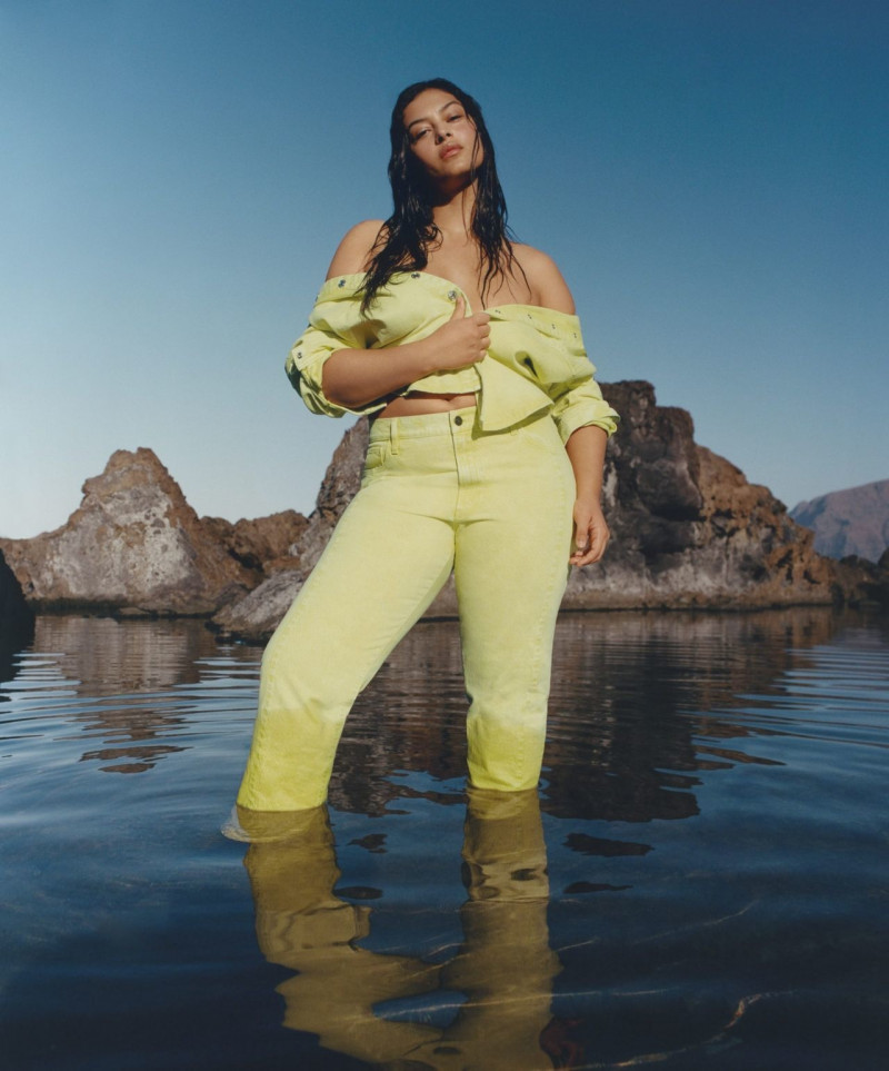 Devyn Garcia featured in  the Mango Denim advertisement for Spring/Summer 2022