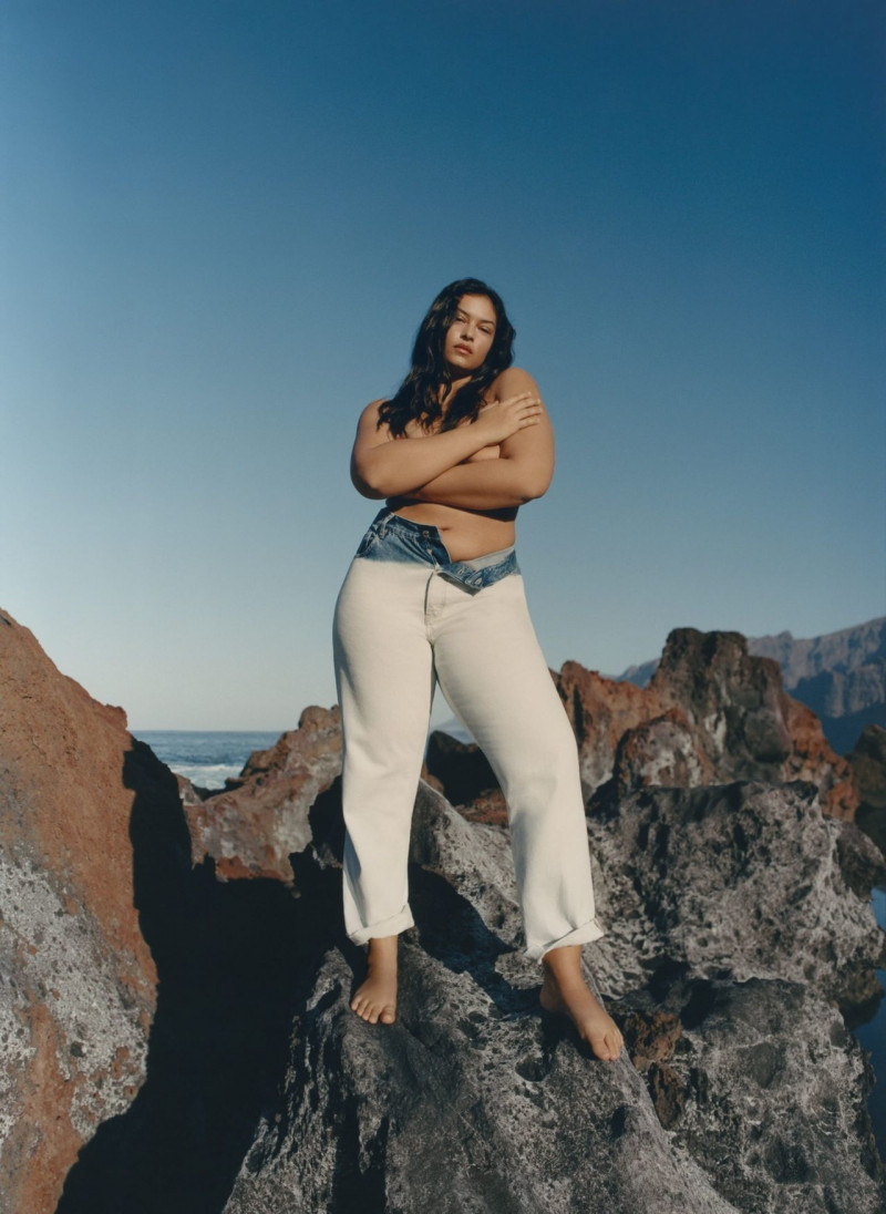 Devyn Garcia featured in  the Mango Denim advertisement for Spring/Summer 2022