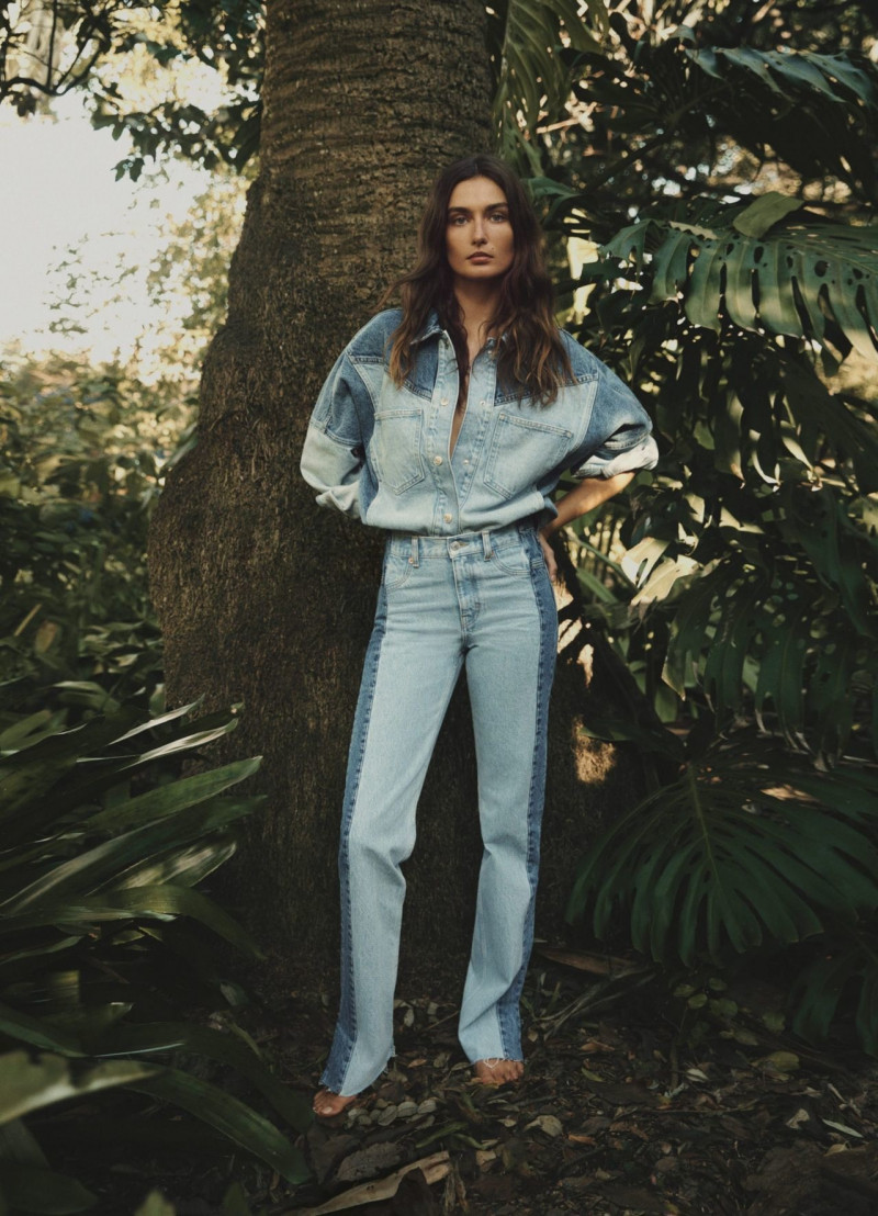 Andreea Diaconu featured in  the Mango Denim advertisement for Spring/Summer 2022