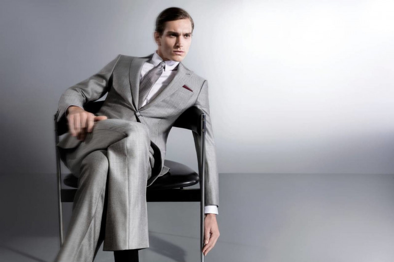 Max Lang featured in  the Giorgio Armani Made-To-Order advertisement for Spring/Summer 2022