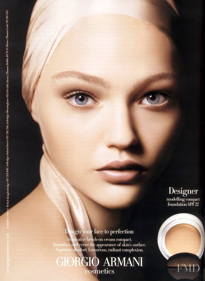 Sasha Pivovarova featured in  the Armani Beauty Leather Collection advertisement for Autumn/Winter 2007