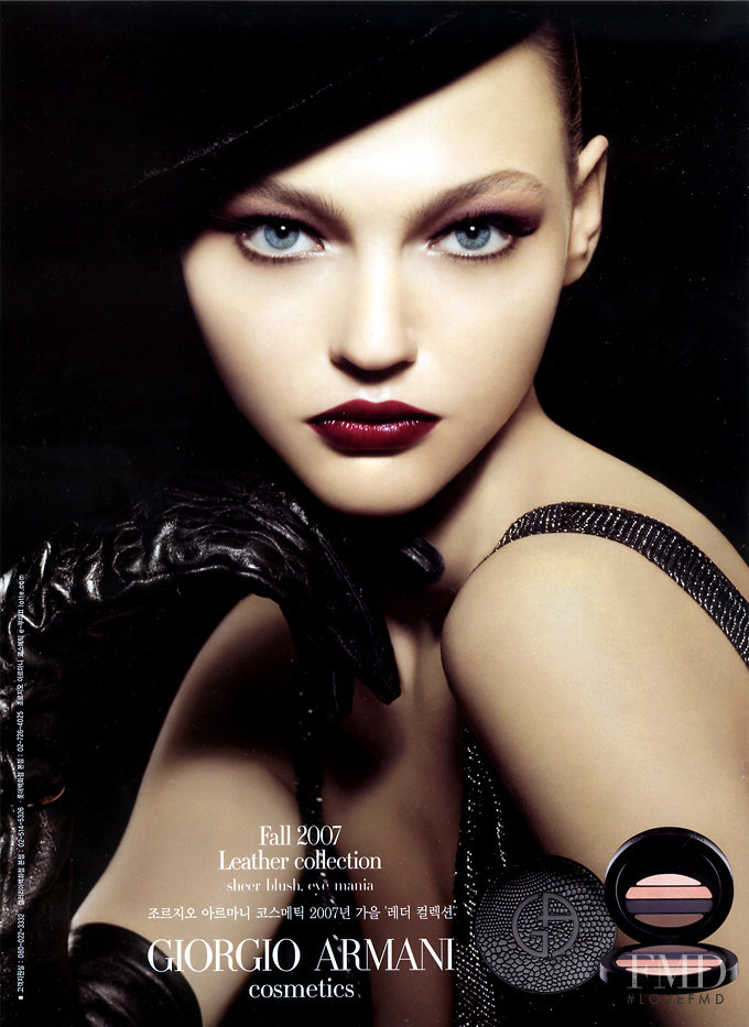 Sasha Pivovarova featured in  the Armani Beauty Leather Collection advertisement for Autumn/Winter 2007