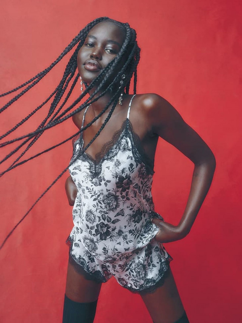 Adut Akech Bior featured in  the Victoria\'s Secret advertisement for Cruise 2021