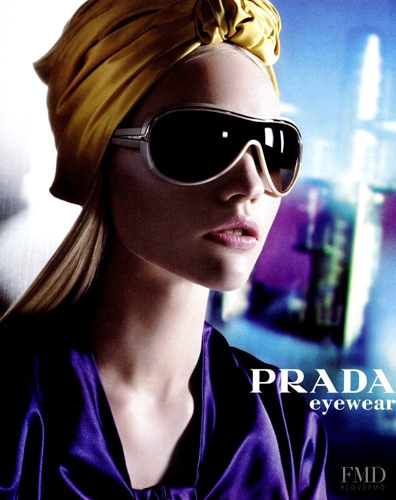 Sasha Pivovarova featured in  the Prada Eyewear advertisement for Spring/Summer 2007