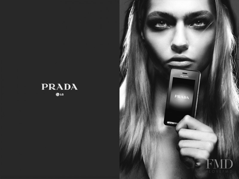 Sasha Pivovarova featured in  the Prada LG Phone advertisement for Spring/Summer 2007