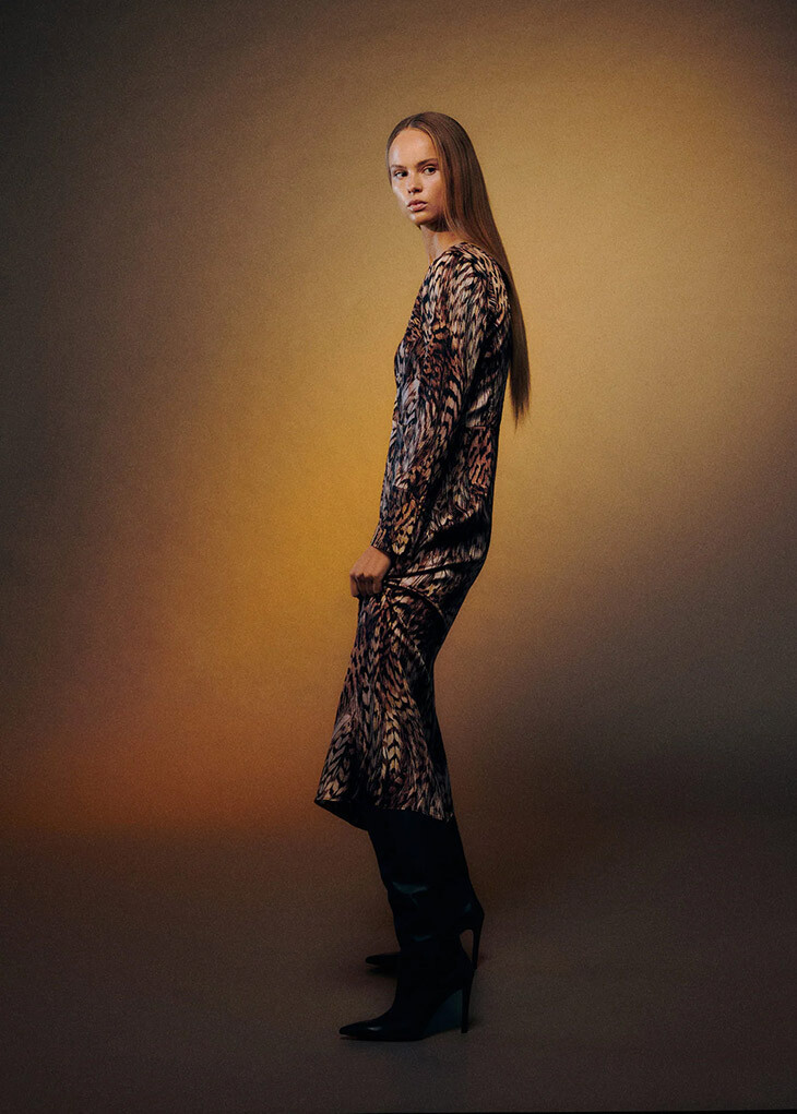 Olivia Vinten featured in  the Mango lookbook for Autumn/Winter 2022