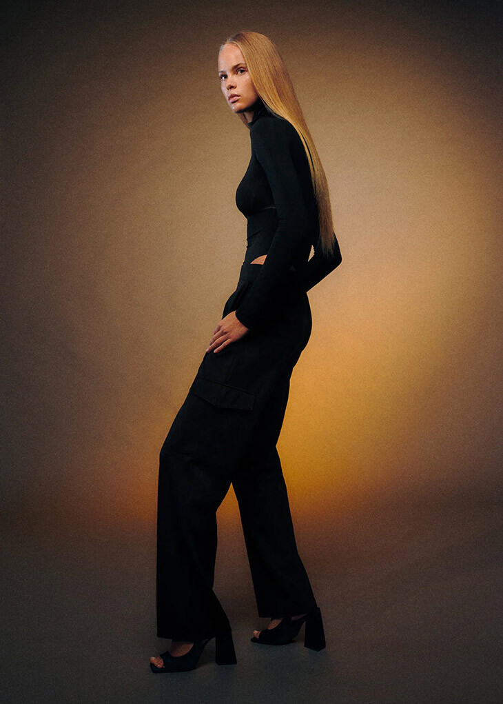 Olivia Vinten featured in  the Mango lookbook for Autumn/Winter 2022