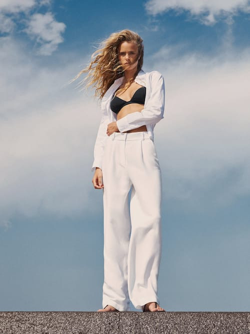 Olivia Vinten featured in  the Massimo Dutti Day & Night lookbook for Spring/Summer 2021