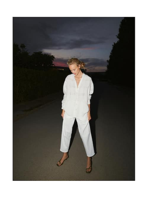 Olivia Vinten featured in  the Massimo Dutti Day & Night lookbook for Spring/Summer 2021