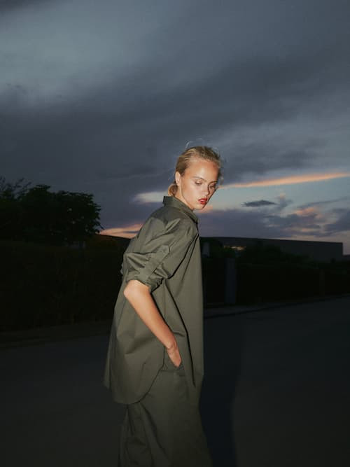 Olivia Vinten featured in  the Massimo Dutti Day & Night lookbook for Spring/Summer 2021