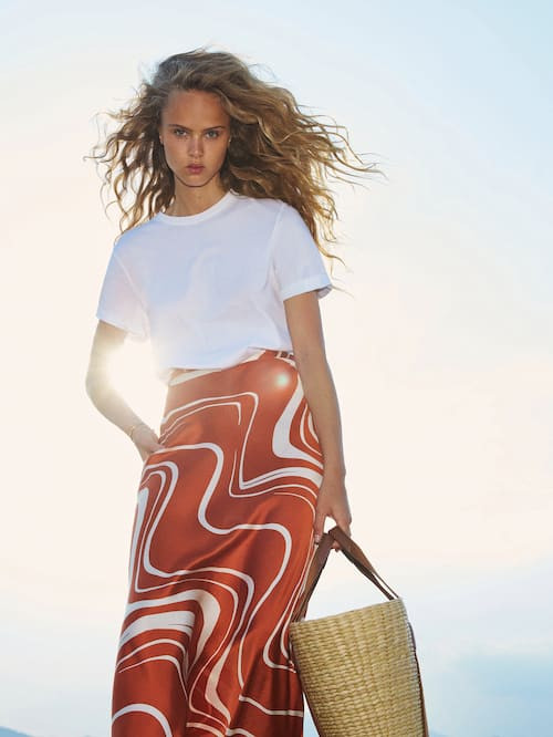 Olivia Vinten featured in  the Massimo Dutti Day & Night lookbook for Spring/Summer 2021