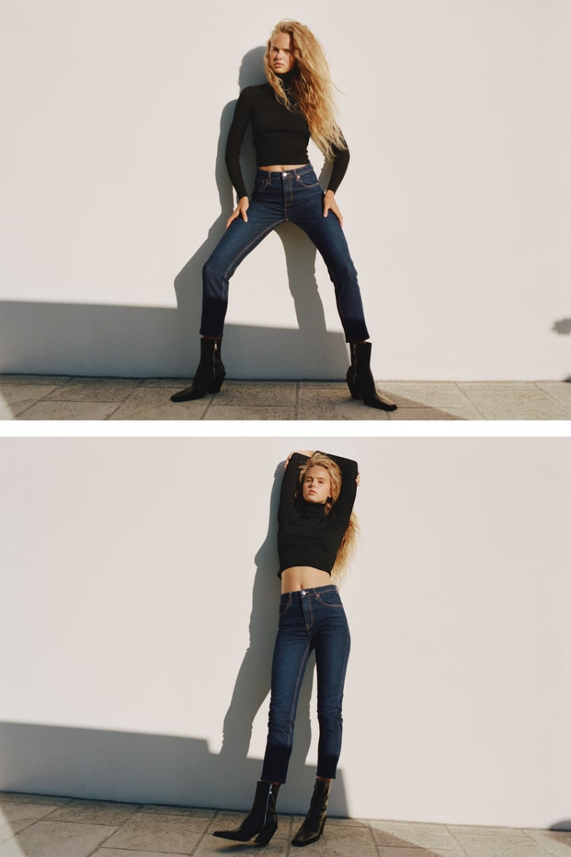 Olivia Vinten featured in  the Zara Denim Capsule lookbook for Pre-Fall 2020